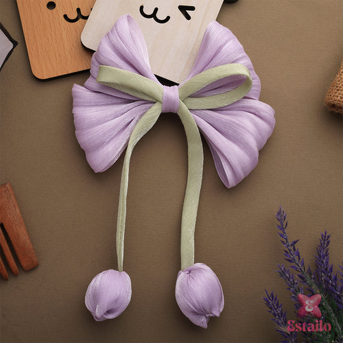 Arctic Violet Bow Hair Clip