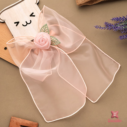 Pink Roseveil Organza Clip