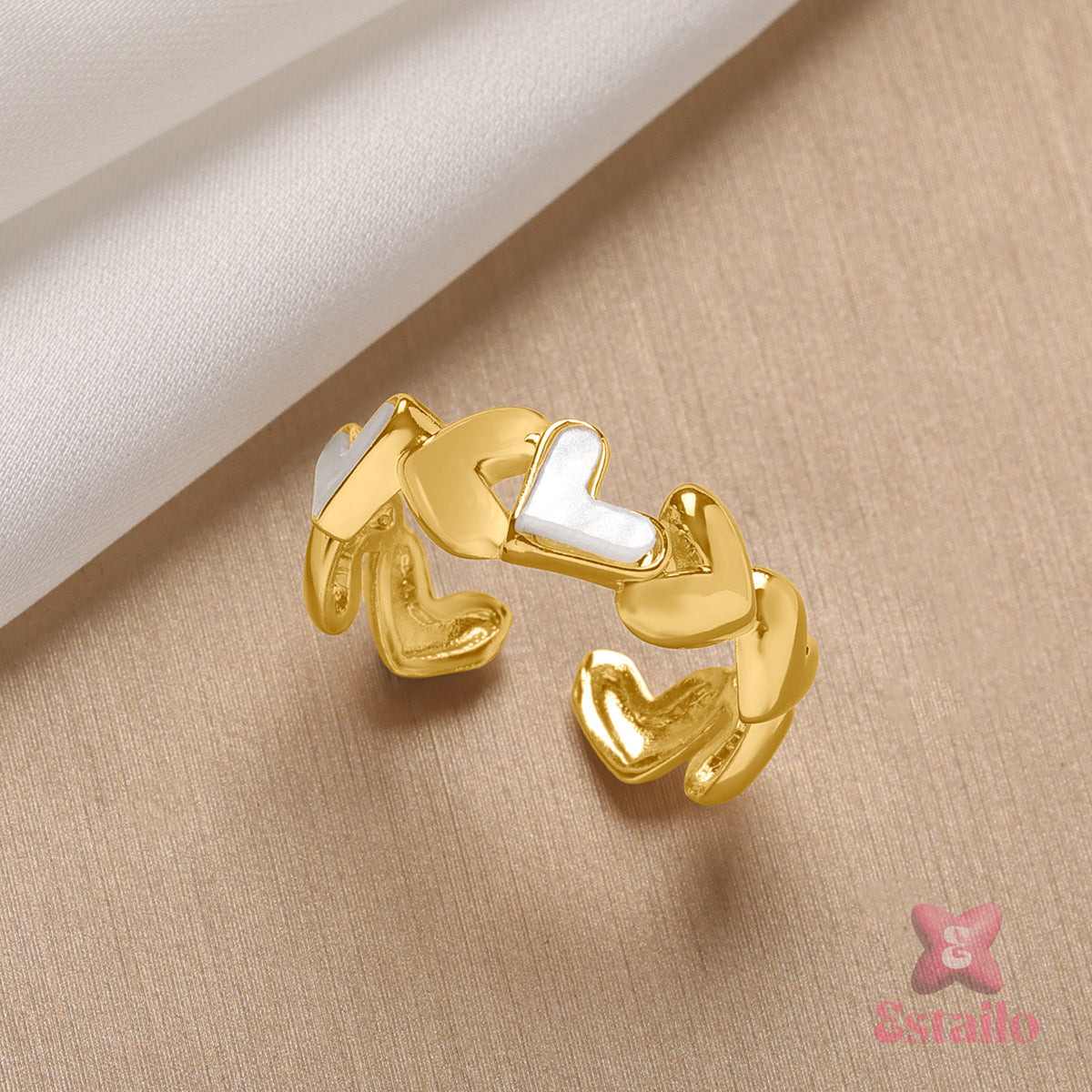 Golden Heartbeat Ring