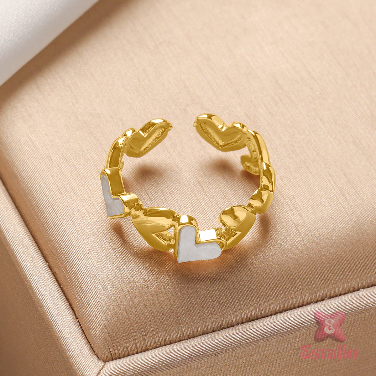 Golden Heartbeat Ring