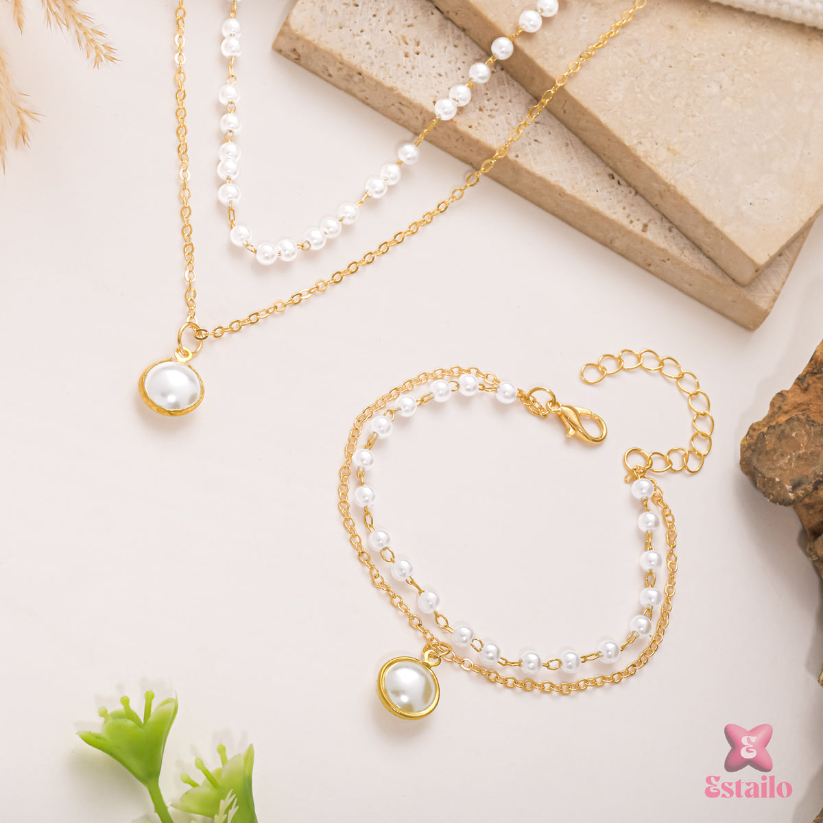 Elegance Golden Pearl Set