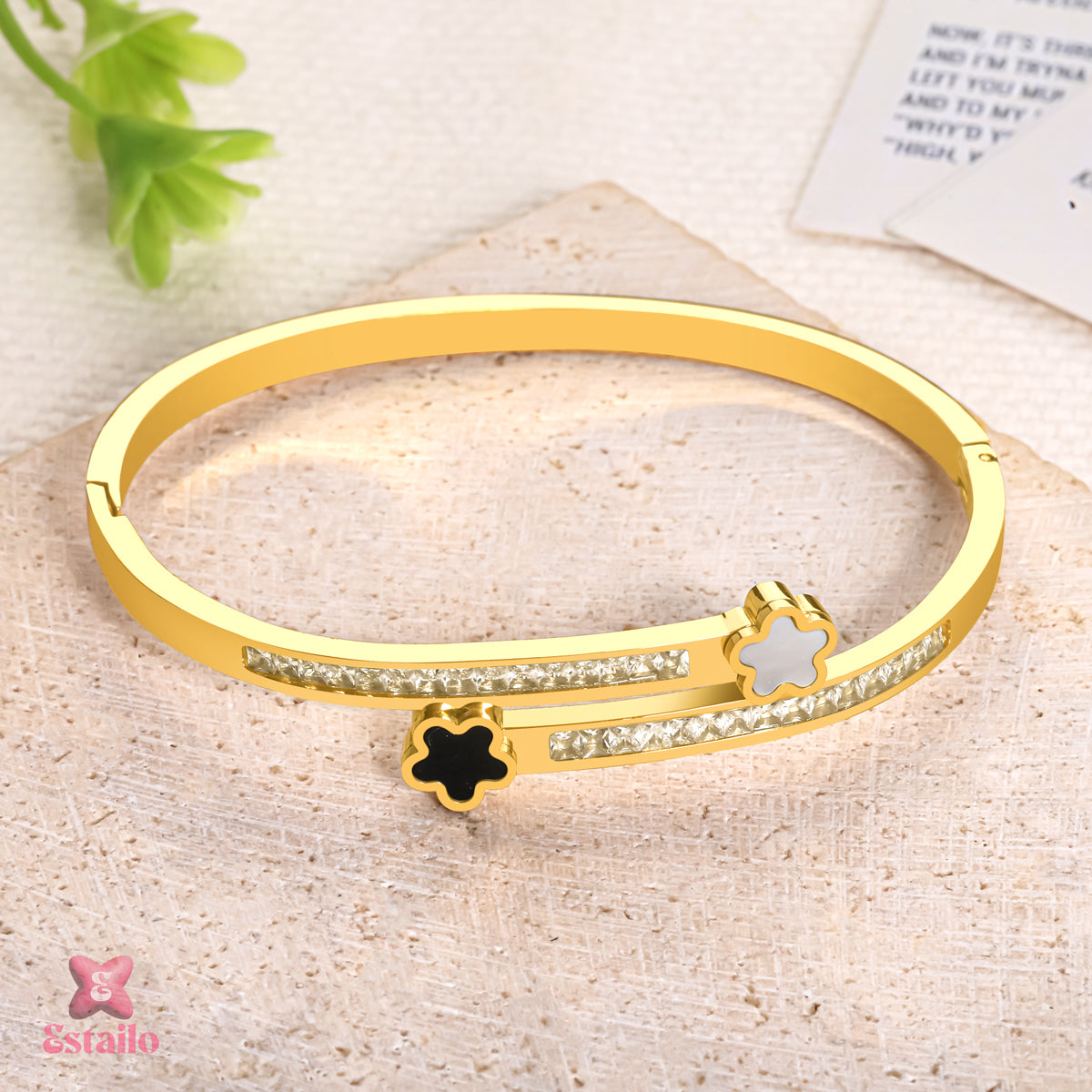 Twinkle Clover Cuff Bracelet