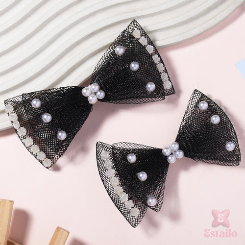 Gothic Glam Bow Hair Clip