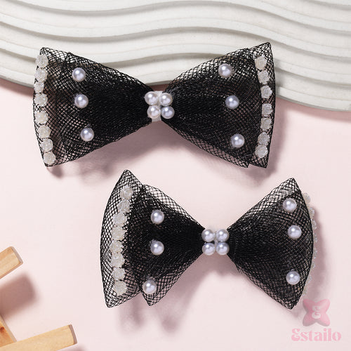 Gothic Glam Bow Hair Clip