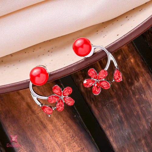Ruby Blossom Studs Earring