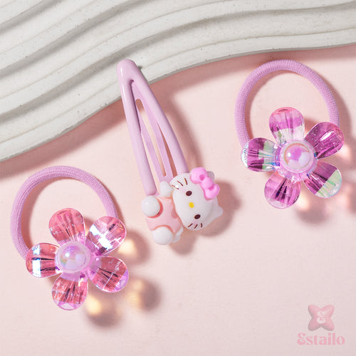 Pink Kitty & Petals Ties