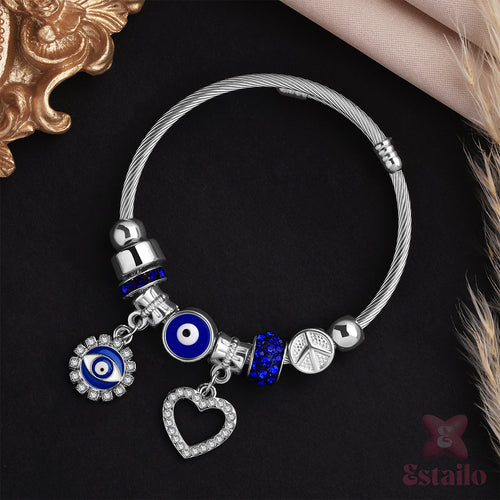 Blue Evil Eye Charm Bracelet