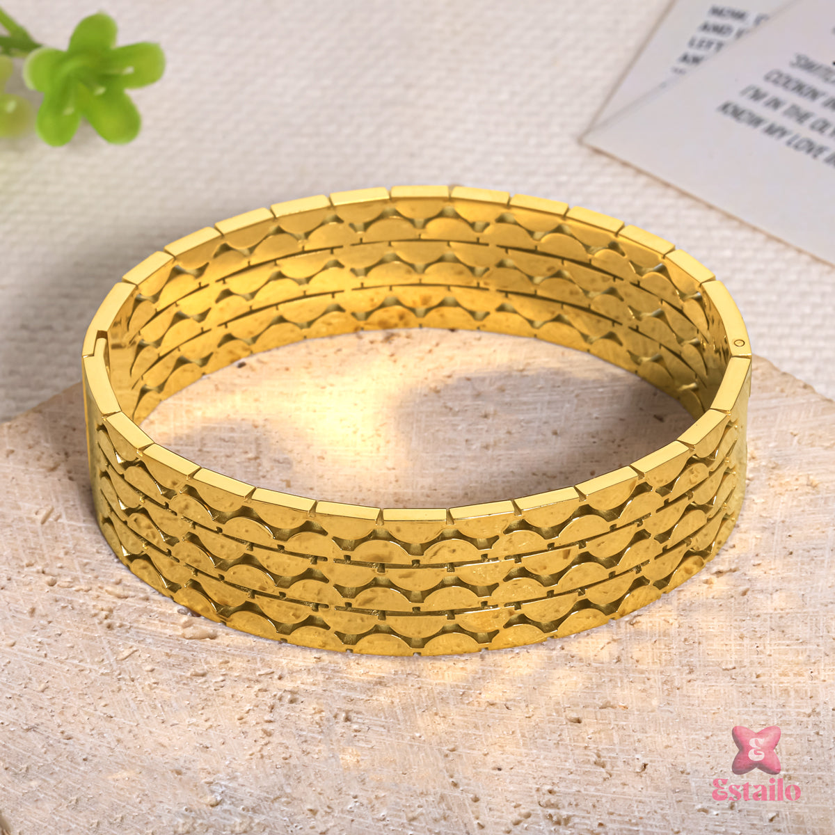Golden Weave Cuff Bracelet