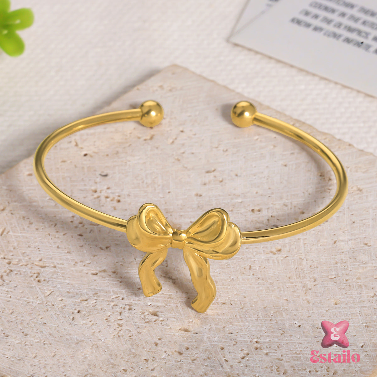 Golden Bow Tie Cuff Bracelet