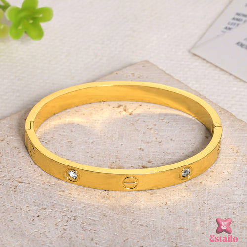 Gilded Screw Cuff Bracelet (size=2.2)