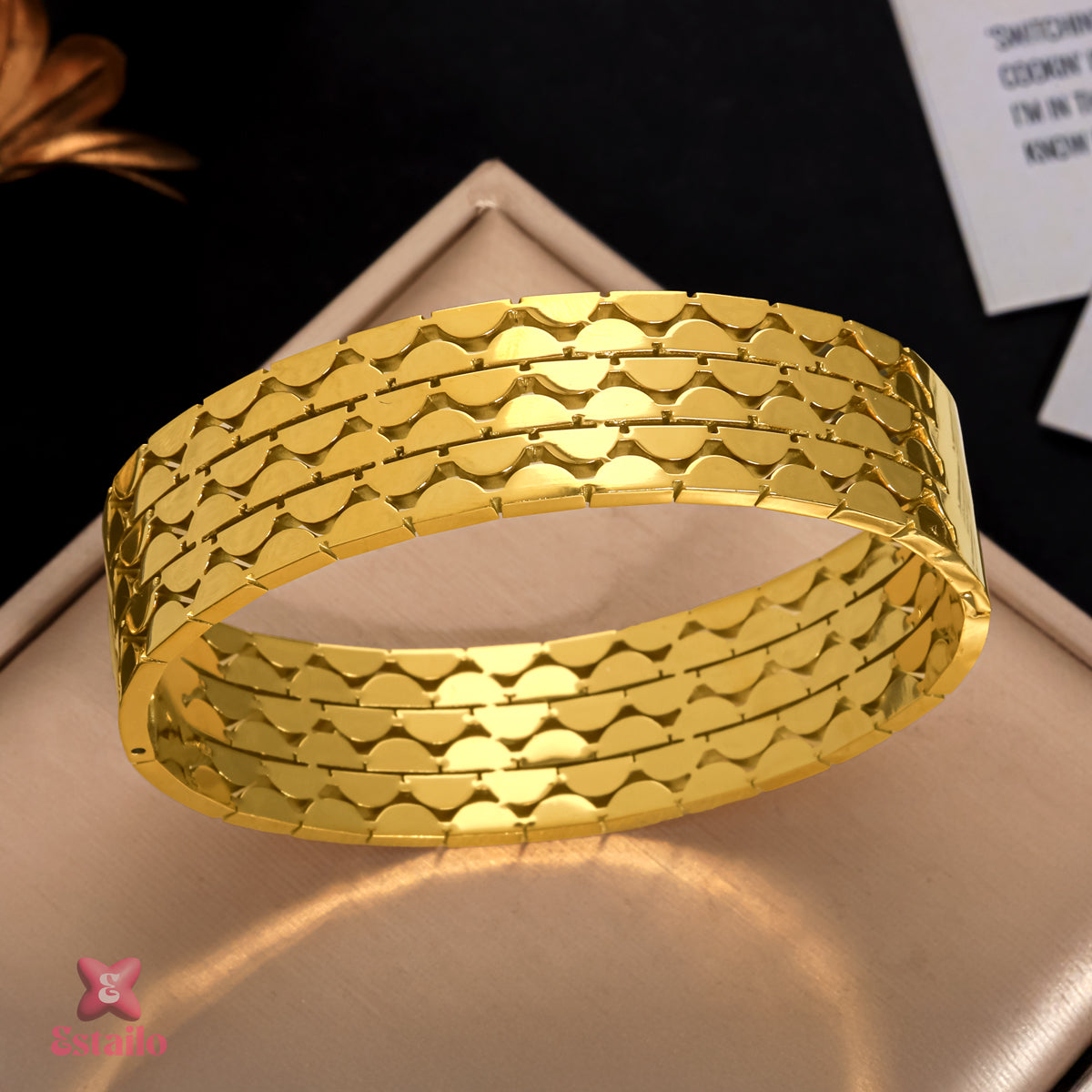 Golden Weave Cuff Bracelet