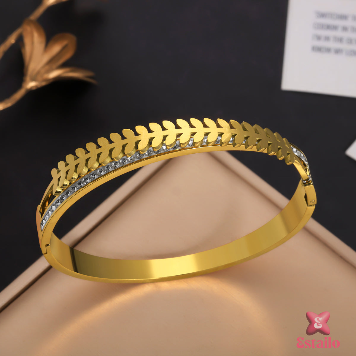 Gilded Fern Cuff Bracelet