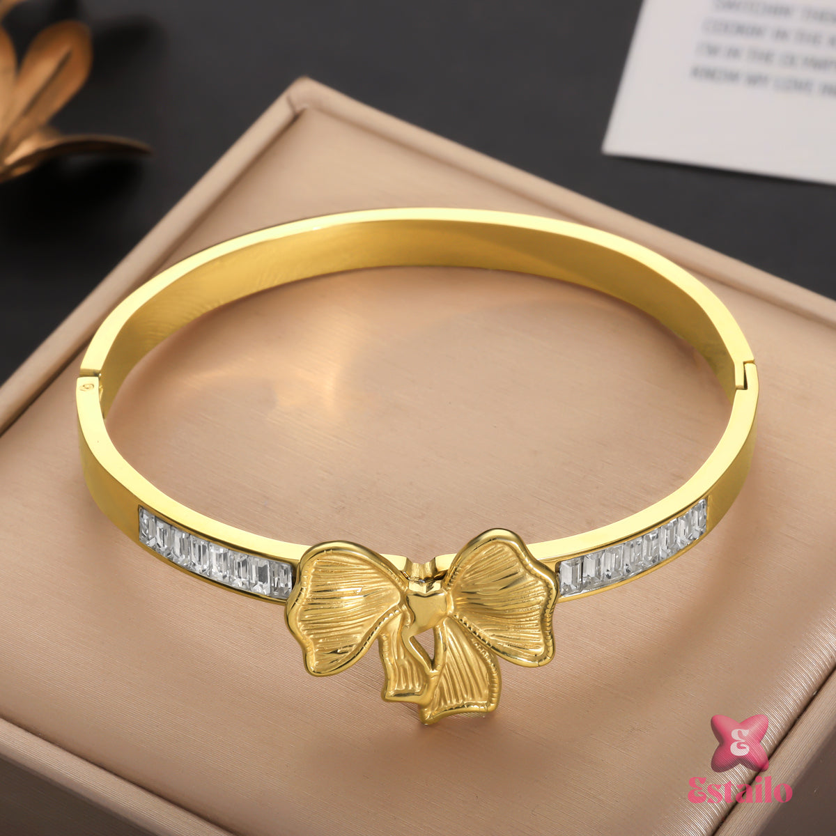 Gilded Bow Cuff Bracelet