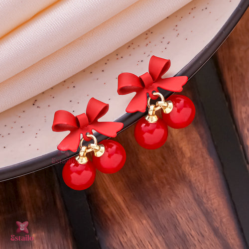 Cherry Charm Drops Earrings