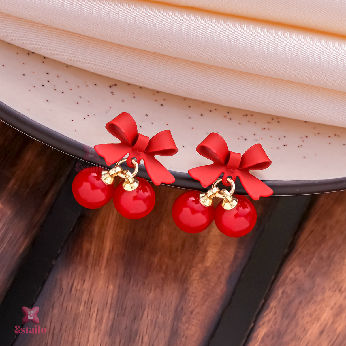 Cherry Charm Drops Earrings