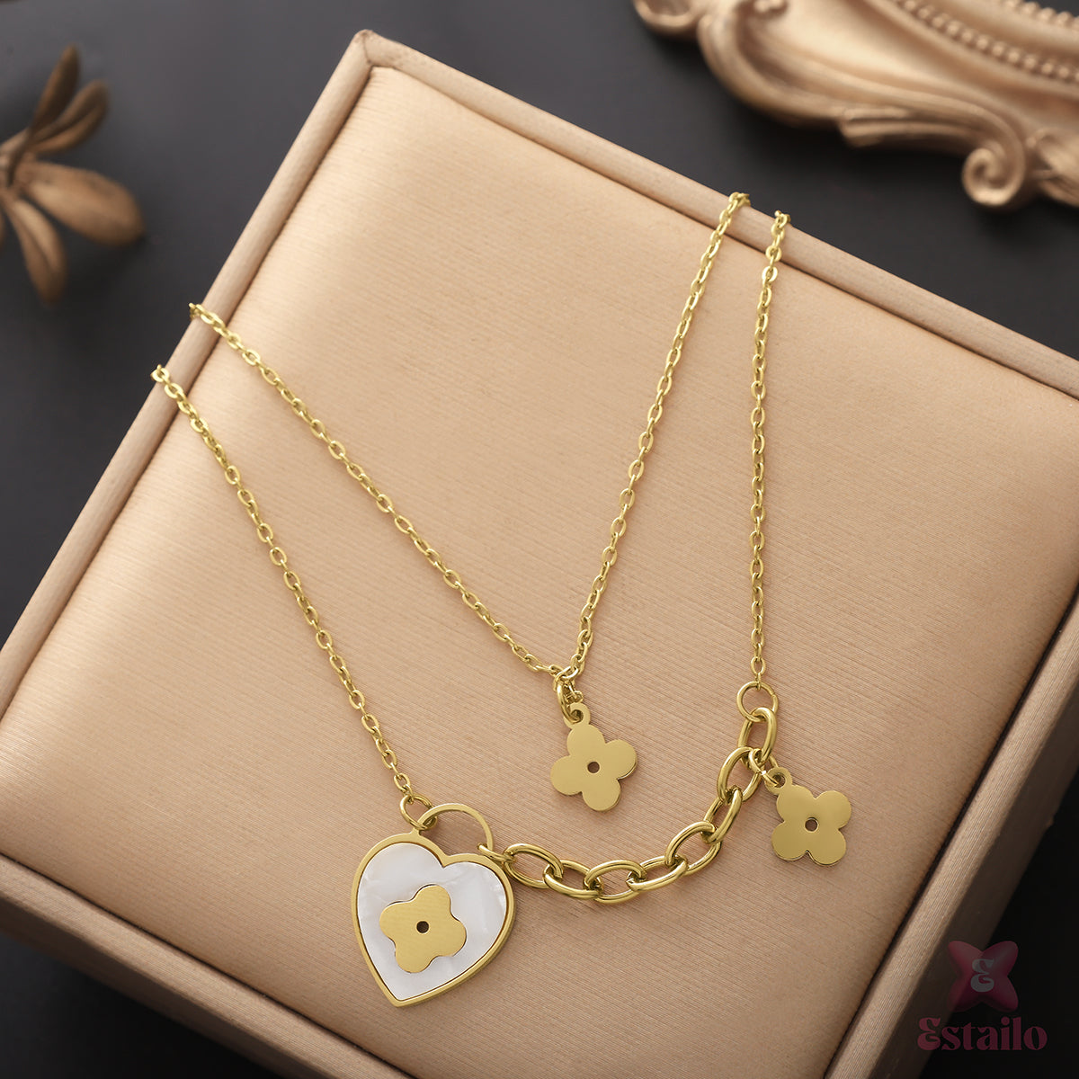 Floral Love Layered Chain Necklace