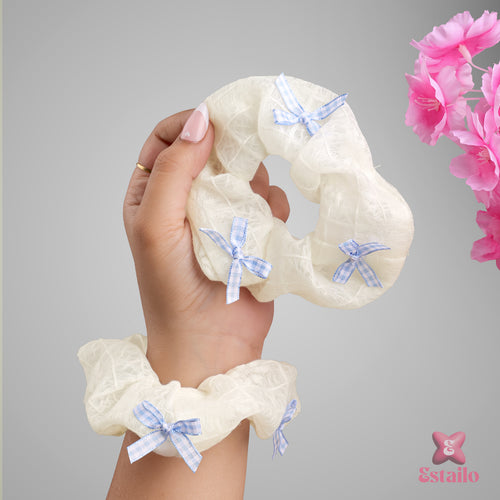 Snap Bow Hair Scrunchies (Pack of 1)