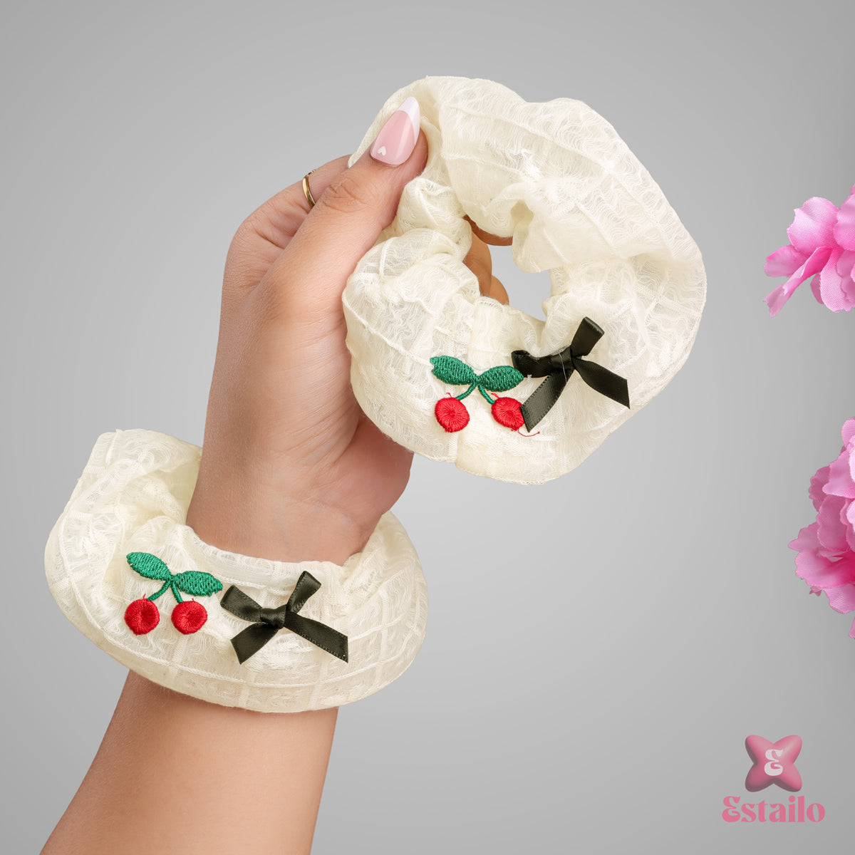 Boba Blush Hair Scrunchies (Pack of 1)