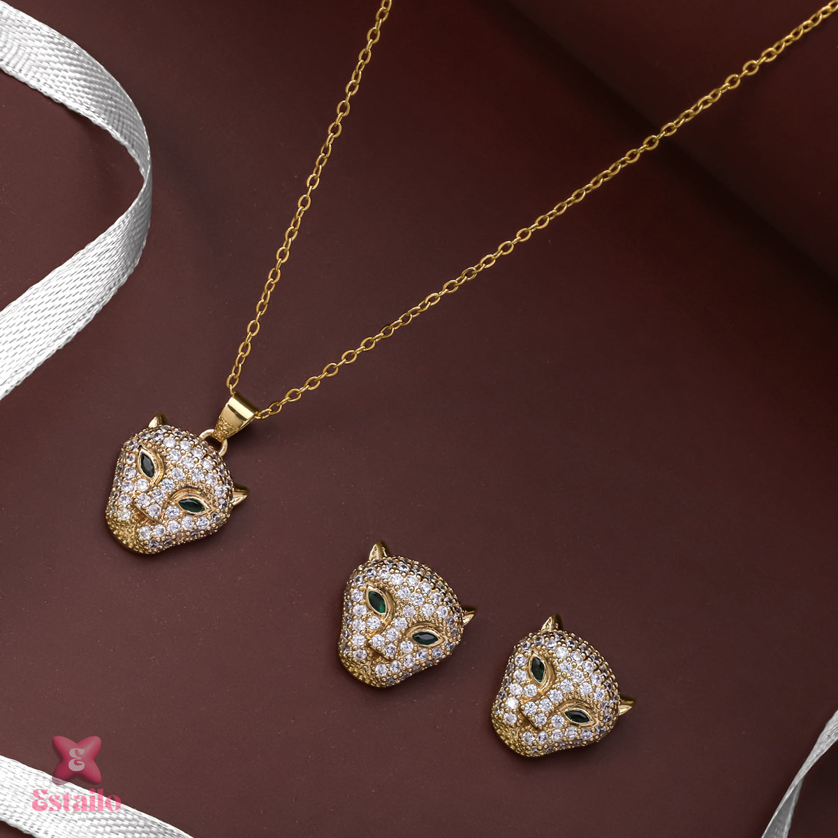 Golden Leopard Luxe Necklace Set