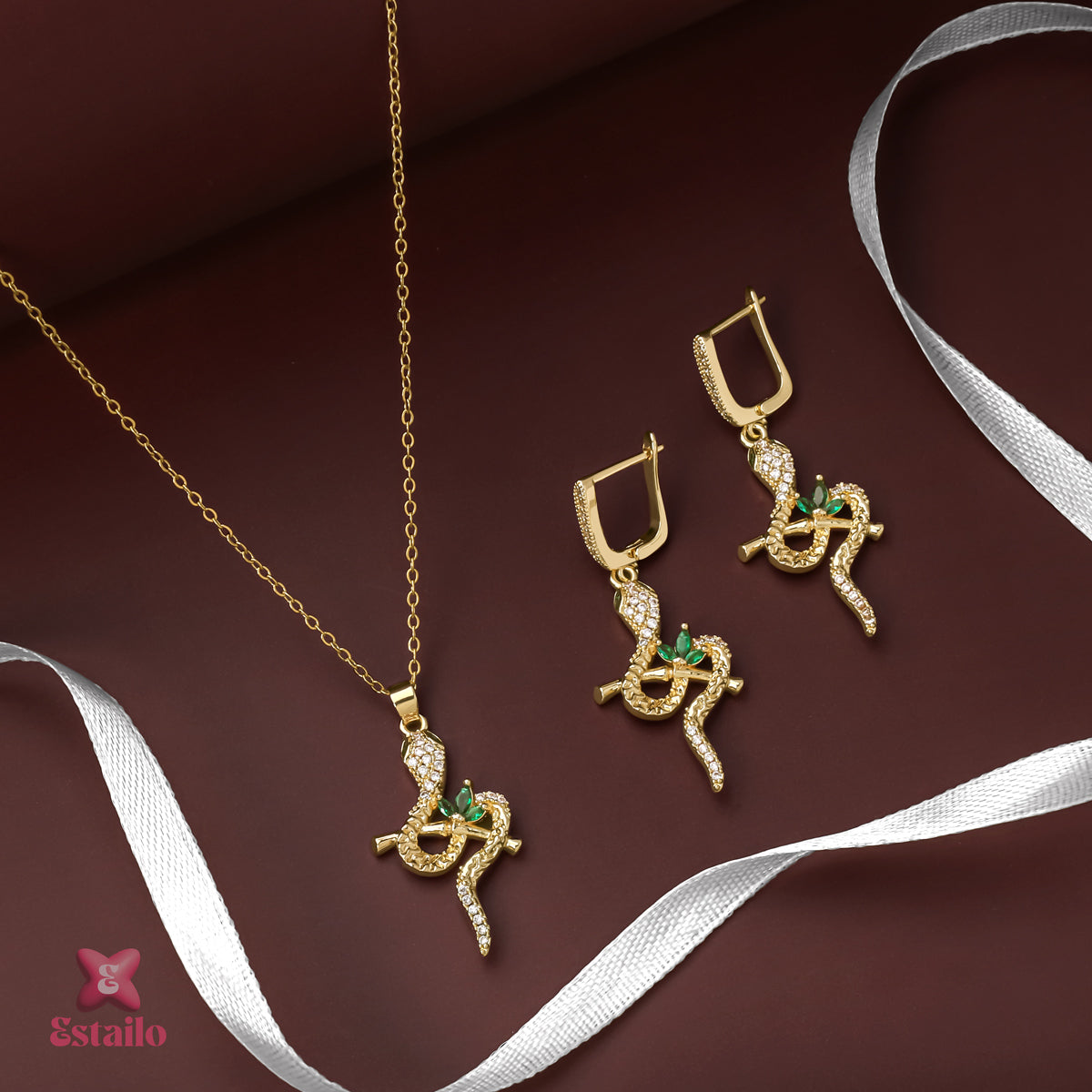 Crystal Panther Necklace Set