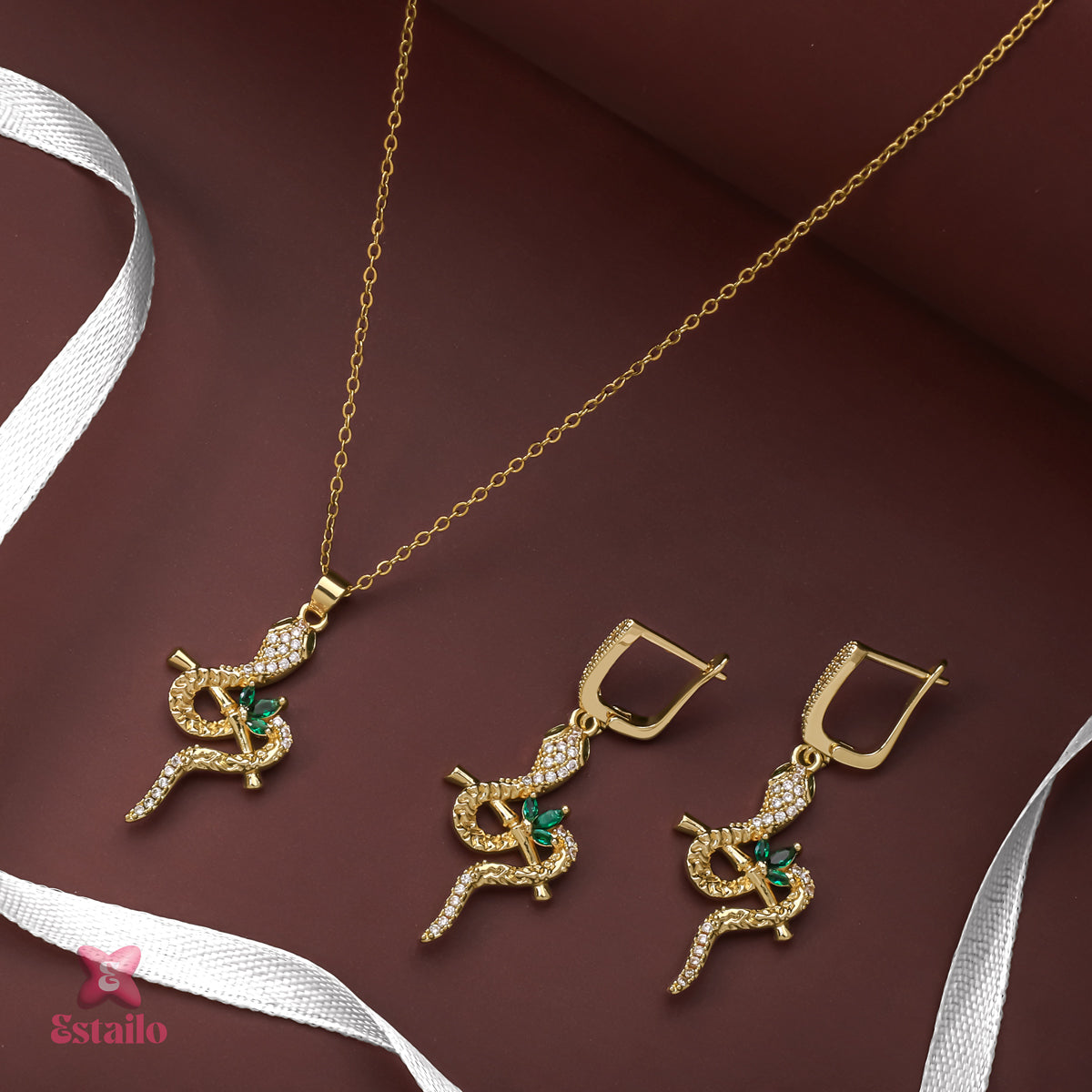Crystal Panther Necklace Set