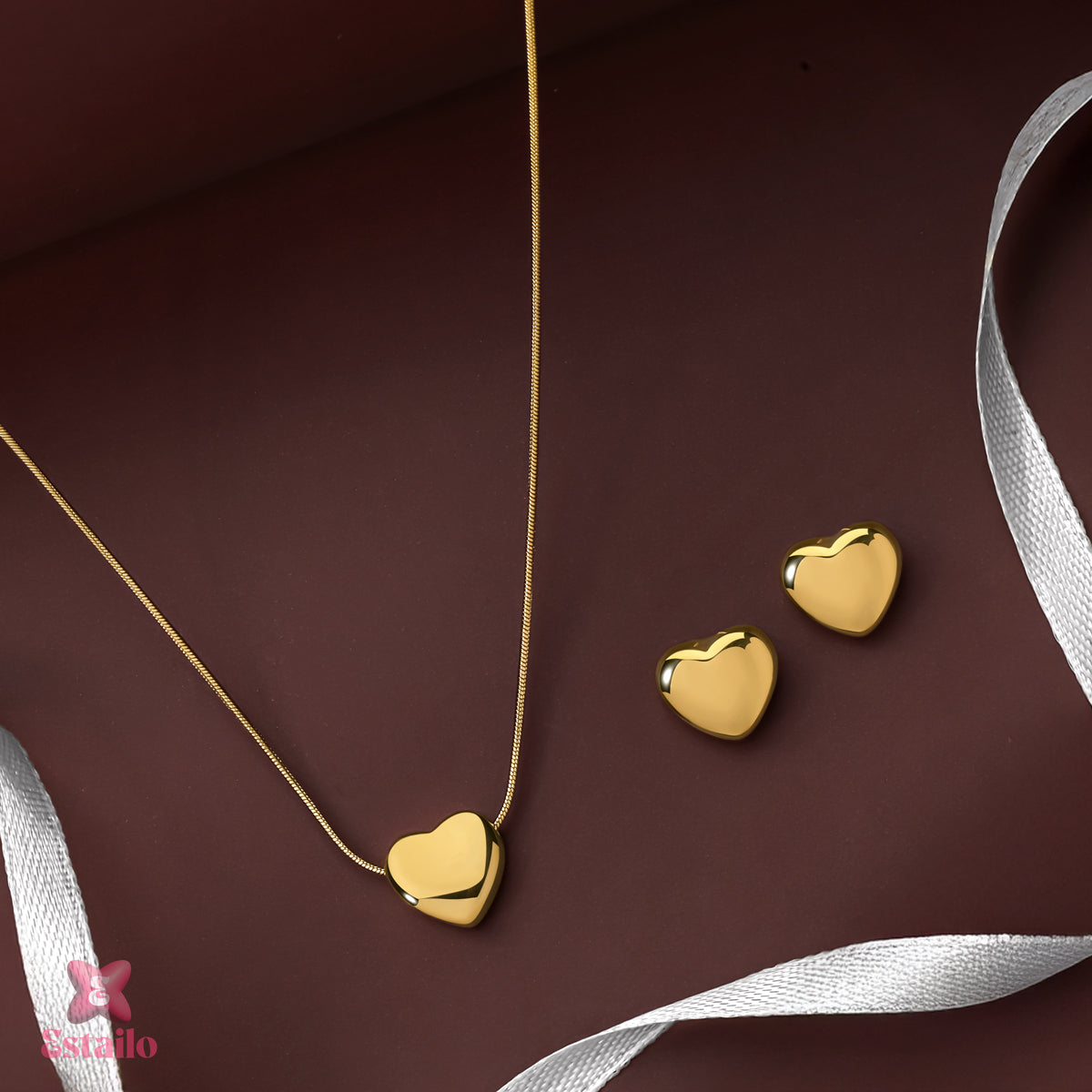 Gold Majesty Heart Necklace Set