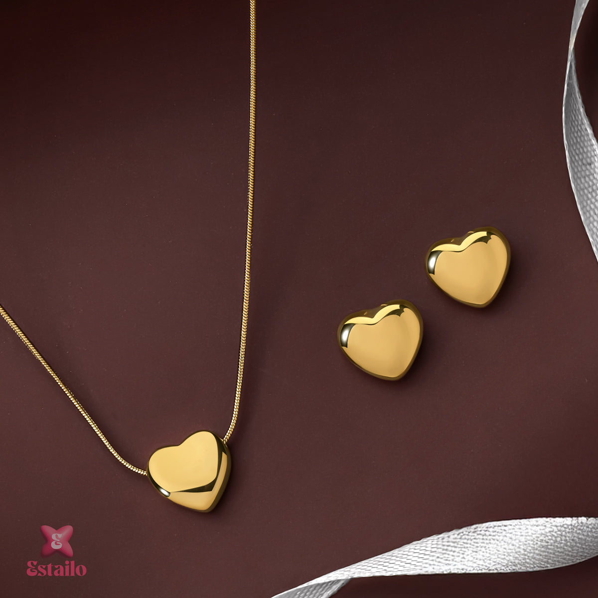Gold Majesty Heart Necklace Set