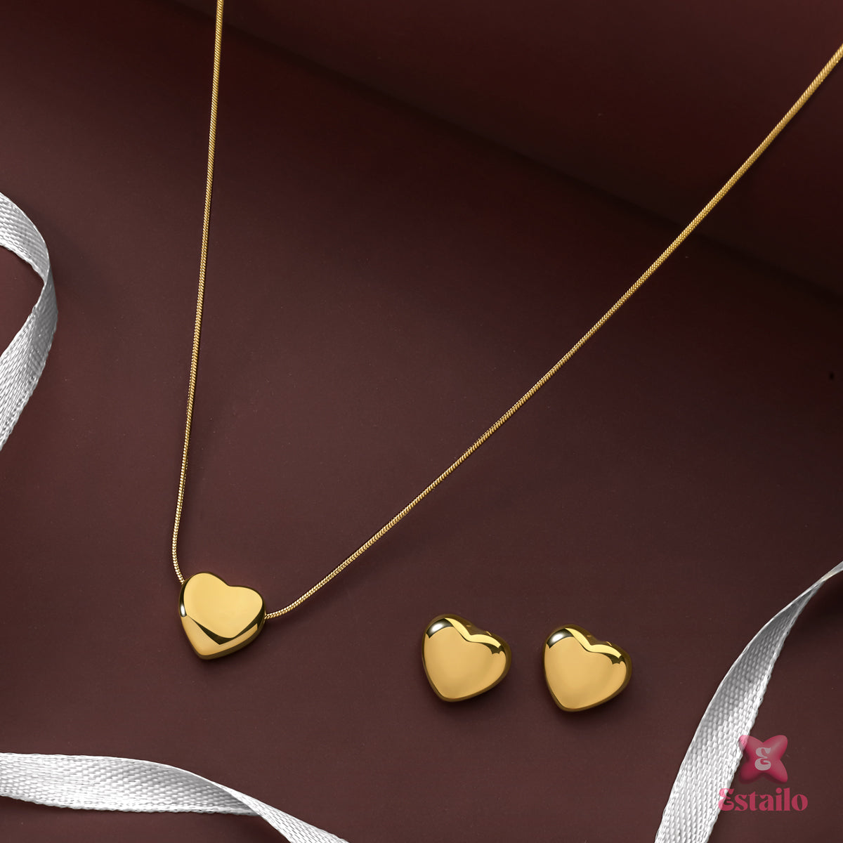 Gold Majesty Heart Necklace Set