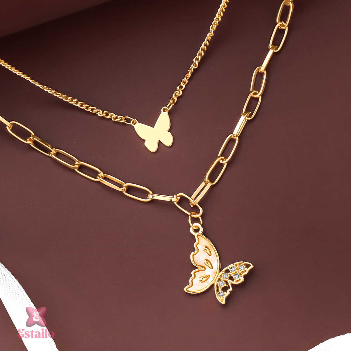 Fluttering Elegance Layererd  Necklace