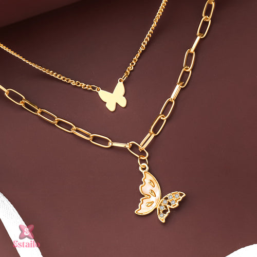 Fluttering Elegance Layererd  Necklace