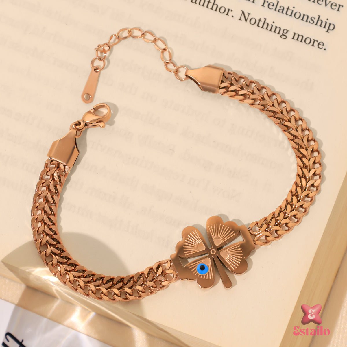 Four-Leaf Lucky Eye Bracelet