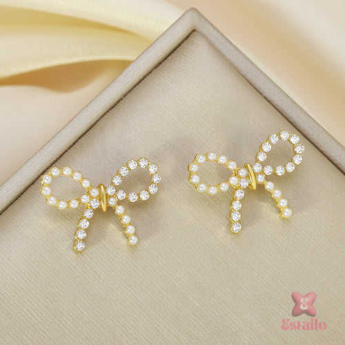 Pearl Bow small studs Earring
