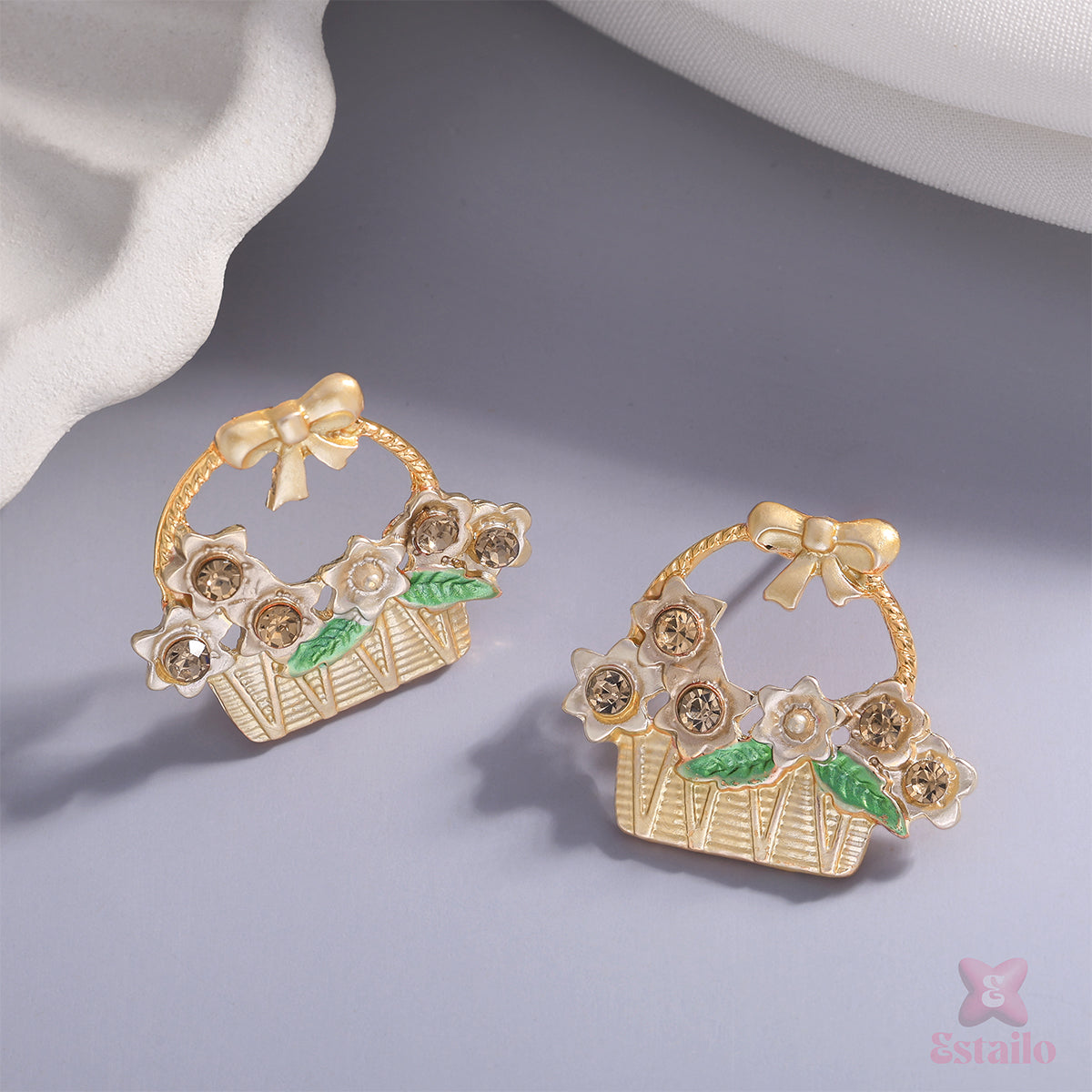 Tied with a Bow Floral Earring