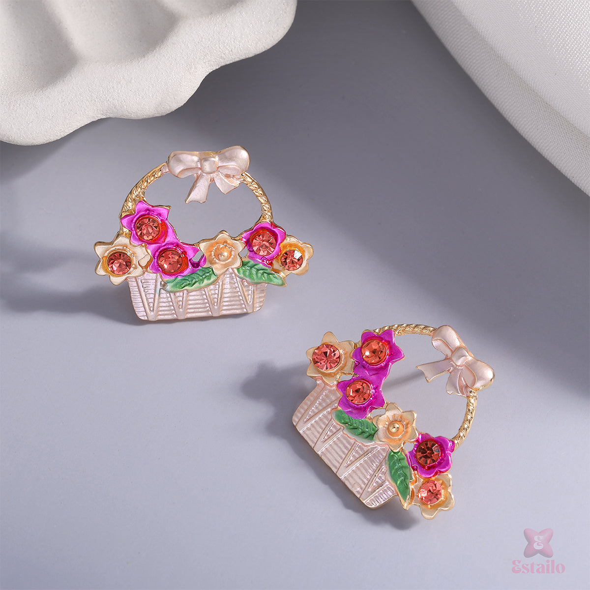 Bow Blossom Baskets Earring