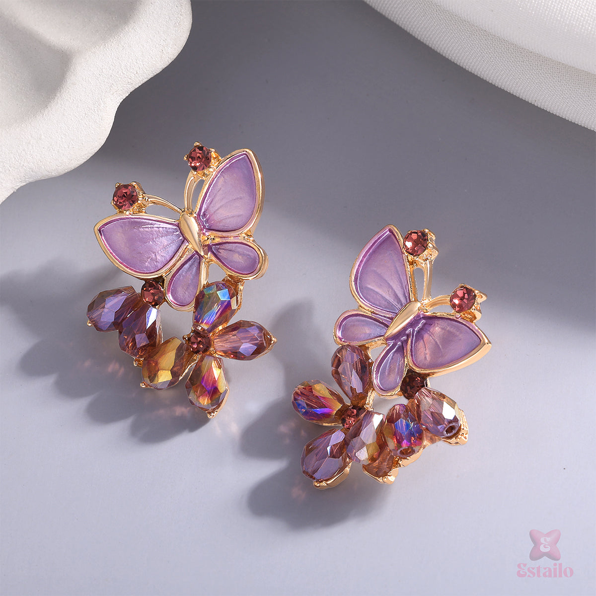 Lavender Flutter Studs Earring