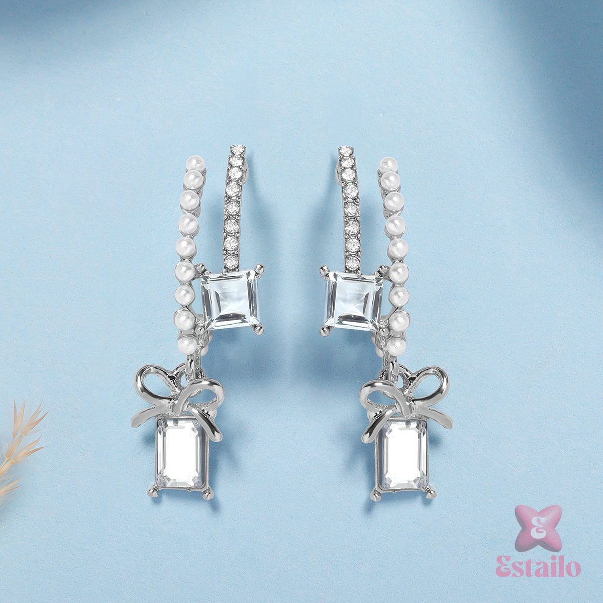Shimmering Pearl Dangle Earrings