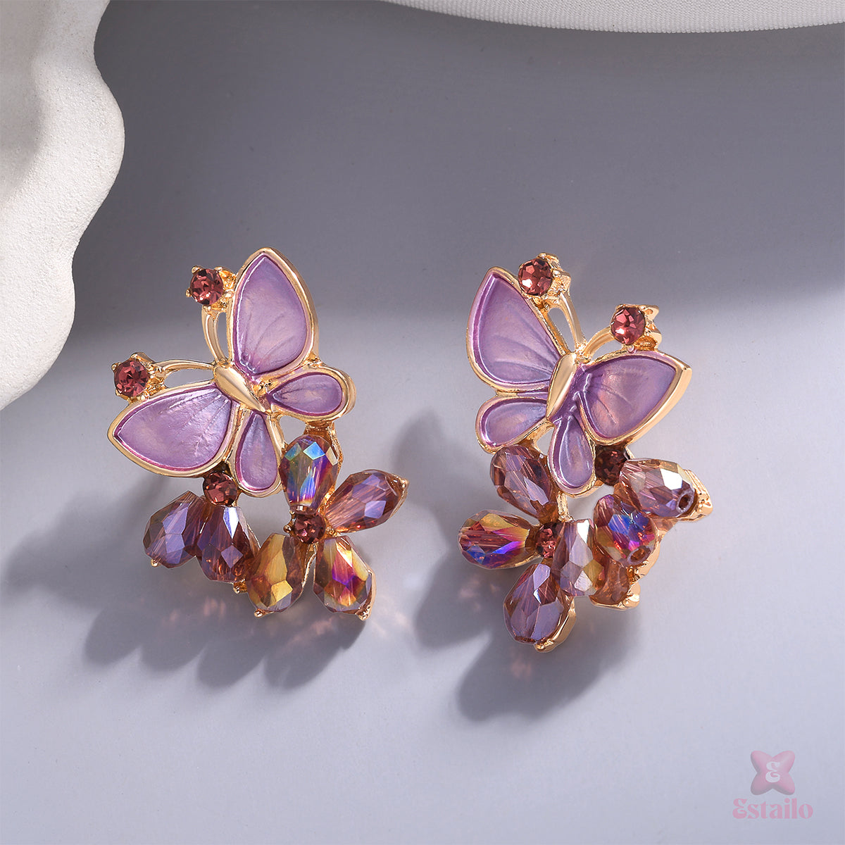 Lavender Flutter Studs Earring