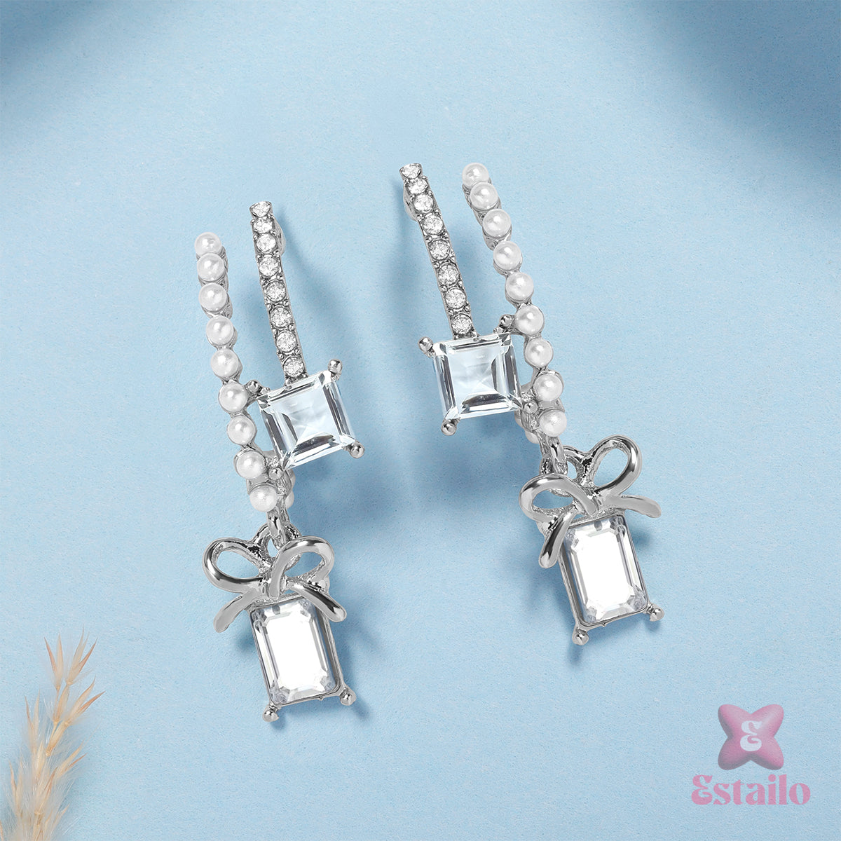 Shimmering Pearl Dangle Earrings