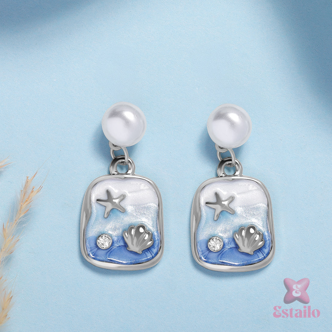 Oceanic Pearl Drops Earring