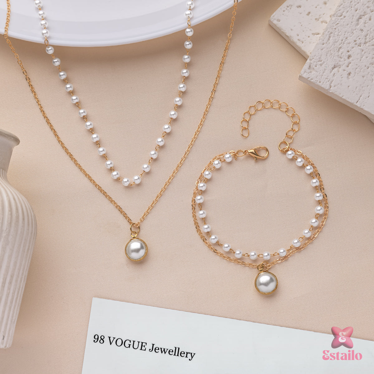 Elegance Golden Pearl Set