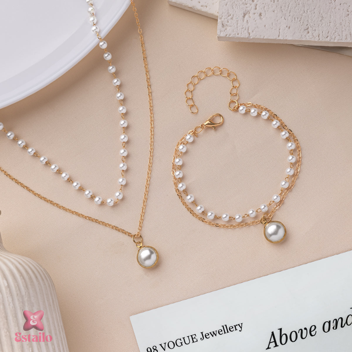 Elegance Golden Pearl Set