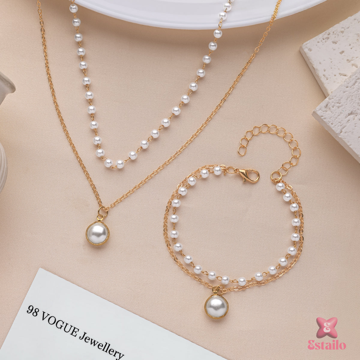 Elegance Golden Pearl Set