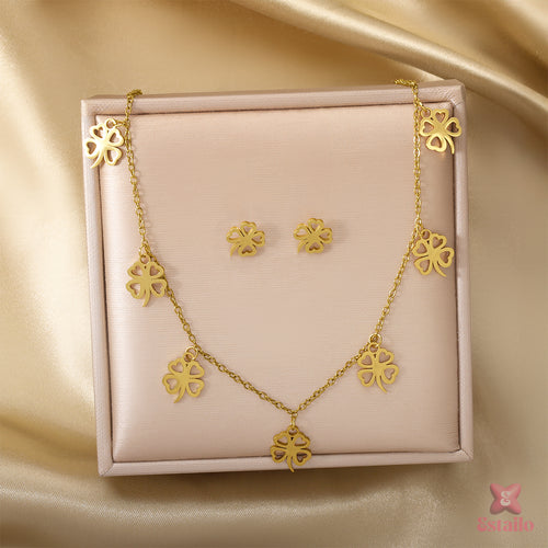 Golden Charmleaf Necklace