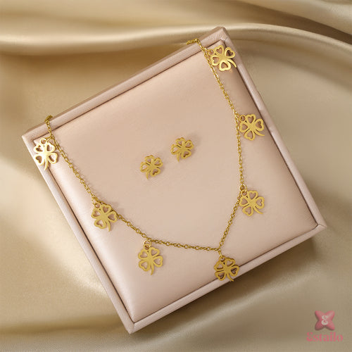 Golden Charmleaf Necklace