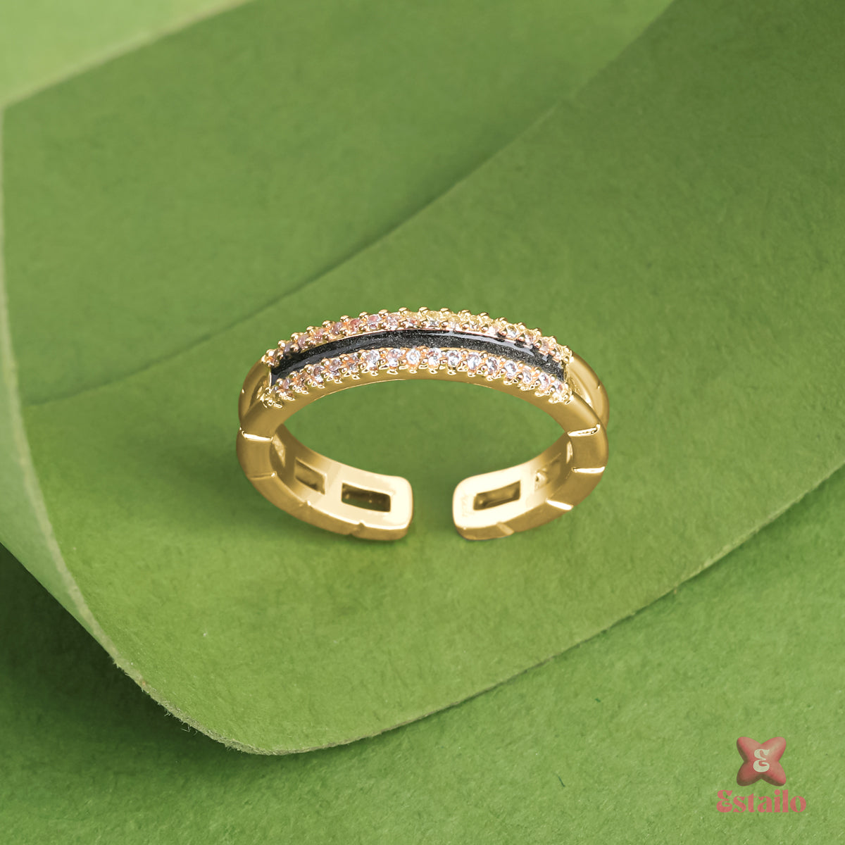 Golden Enamel Ring