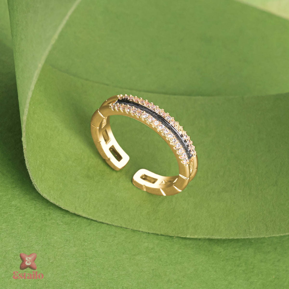 Golden Enamel Ring