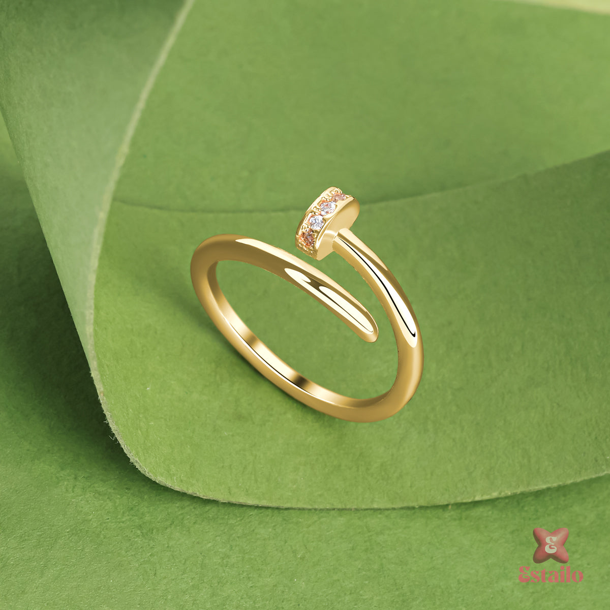 Gold Sleek Nail Ring