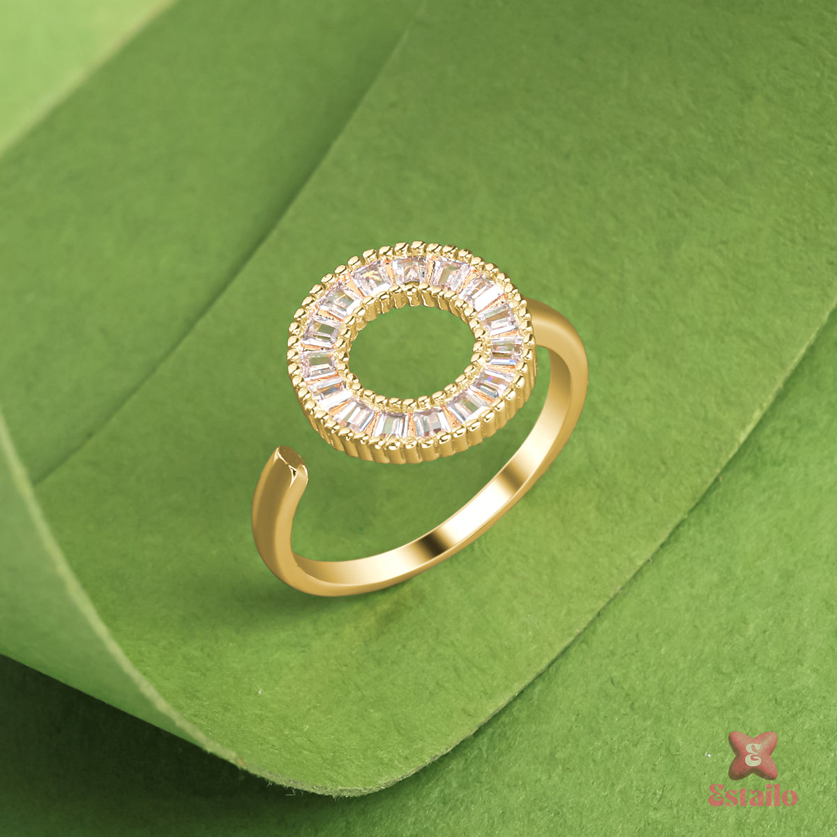 Gold Pave Circle Ring