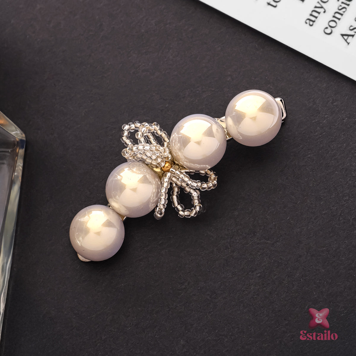 Beaded Pearl Hair Clip