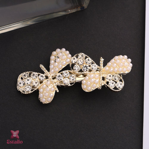 Sparkling Pearl Butterfly Clip